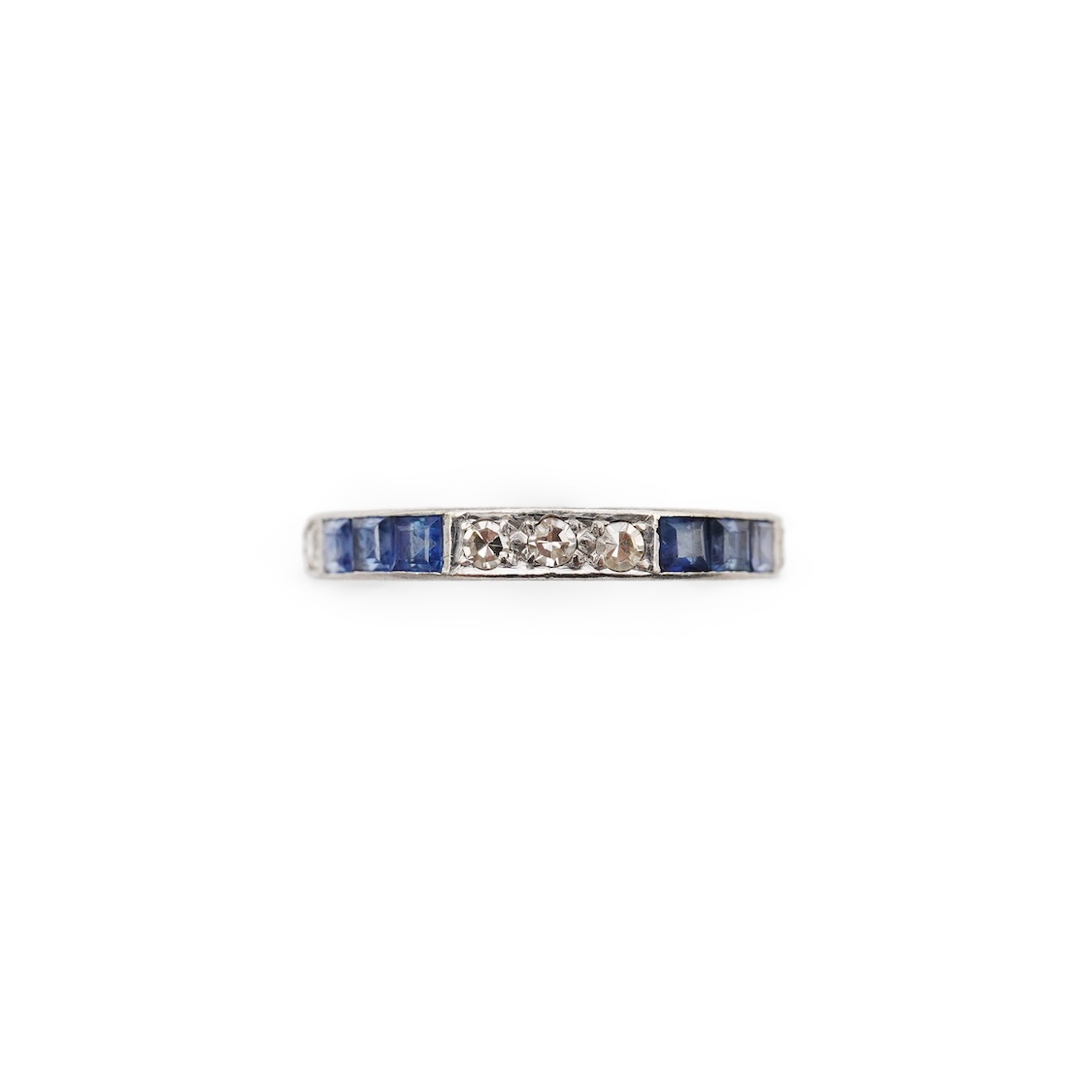 An Art Deco sapphire and diamond eternity ring, 1930s